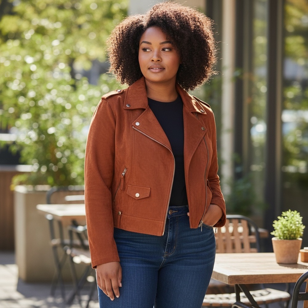 Women's Classic Brown Leather Jacket